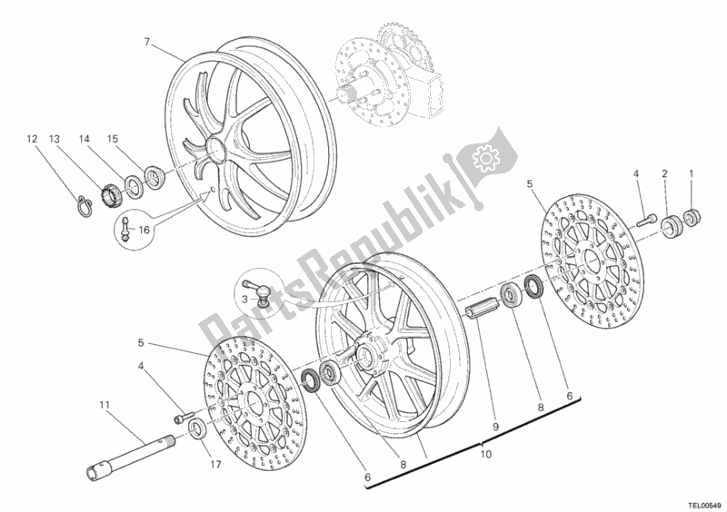 Tutte le parti per il Ruote del Ducati Hypermotard 1100 EVO 2011